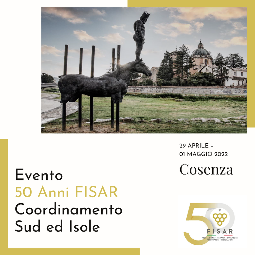 La Delegazione Fisar di Catania presente ai festeggiamenti dell'anniversario dei 50 anni di Fisar a Cosenza.
Une festa bellissima organizzata dal Coordinamento Sud e Isole con il supporto strettissimo della Delegazione di Cosenza guidata da Giuseppe Palmieri.
Tante le attività proposte, le degustazioni, dibattiti, approfondimenti, visite in cantina e una splendida cena di Gala.
All'Enoteca Regionale di Cosenza, Fisarinrosa ha presentato la degustazione dei vini di alcune produttrici fiere e giovani espressioni della viticoltura della Calabria! 
Presentazione a cura della nostra Antonella Carbone nonché referente Fisarinrosa Sud e Isole e Cristina Raffaele dei Fisar Cosenza che ha raccolto le storie molto interessanti delle produttrici.
